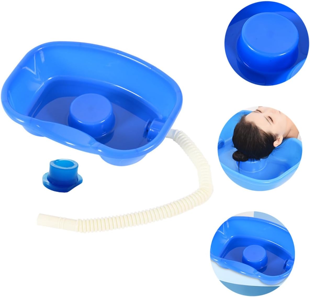 KOMBIUDA Portable Shampoo Basin Ergonomic Hair Washing Tray for Bedridden Elderly and Pregnant Use Comfortable Design for Convenient Hair Care with Water Outlet