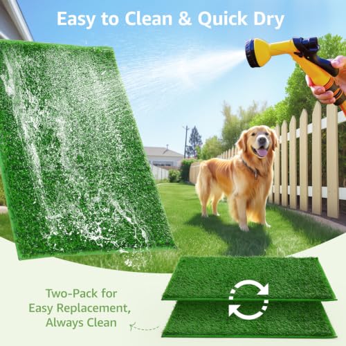 Image of LOOBANI Dog Grass Pee Pads, 14.1x18.1in Artificial Grass Pad for Potty Tray