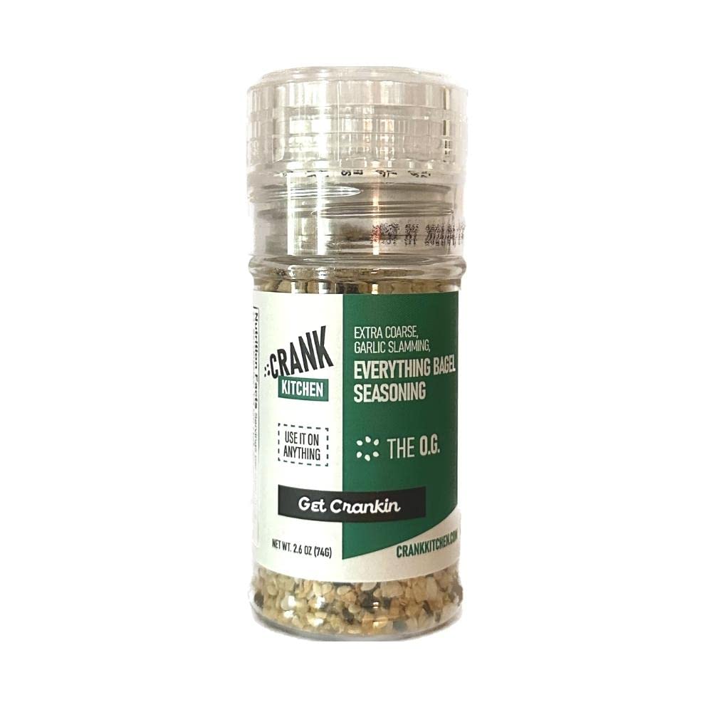 Crank Kitchen Extra Coarse, Garlic Slamming, Everything Bagel Seasoning - The O.G. - For Sandwiches, Veggies, Steaks, Chops, Chicken, Eggs and just about anything.