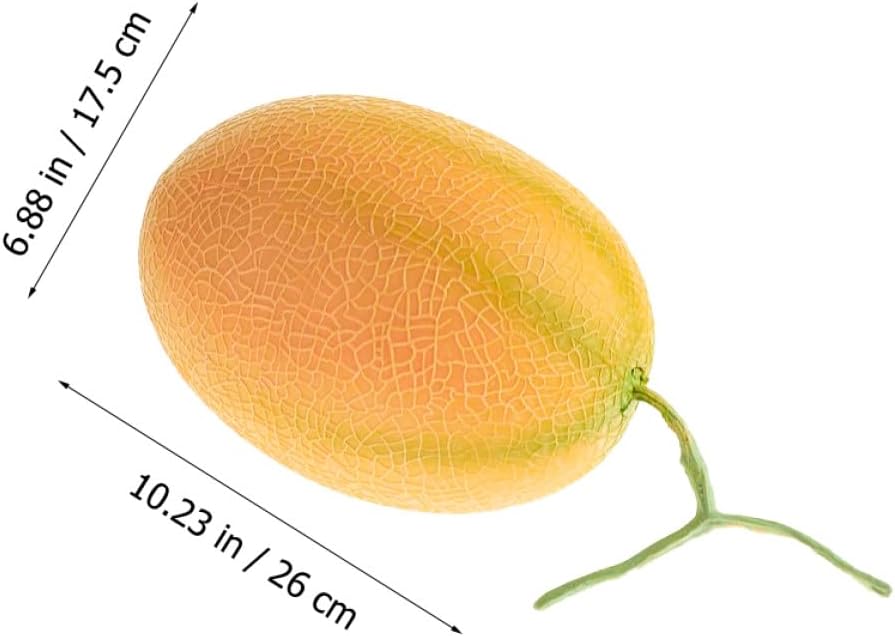 KICHOUSE Artificial Cantaloupe Fruit Model Large Simulation Cantaloupe Decor Yellow Foam Fake Melon Prop for Home Kitchen Party Display