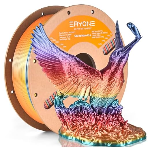 ERYONE Silk Rainbow 3D Printer PLA Filament 1.75 +/- 0.03mm, Shiny Multicolor Filament PLA Fast Color Gradient 1KG(2.2LBS), Vibrant Rainbow