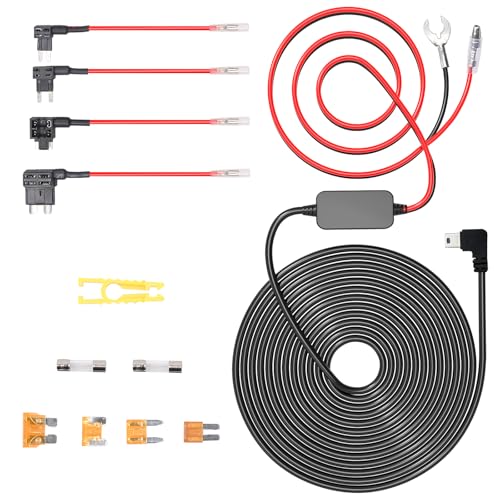 Kit de câbles mini USB pour caméra embarquée 12V-24V vers 5V avec 4 fusibles
