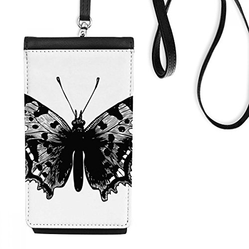 Sac téléphone noir papillon en similicuir pour vos sorties et balades légères