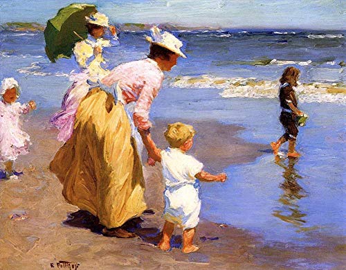 Peinture Edward Henry Potthast à la plage pour illuminer un salon lumineux