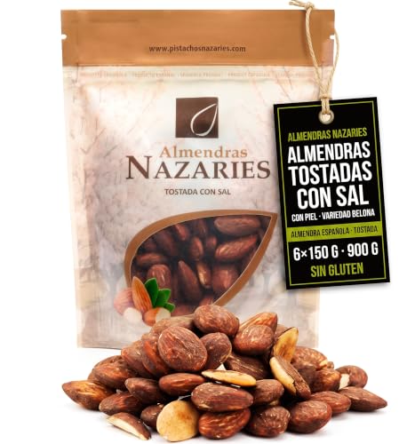 Almendras Tostadas con Sal y Piel Españolas 6x150 g Snack Natural