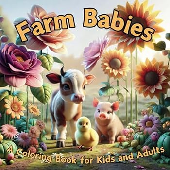 Paperback Farm Babies: A coloring book for kids and adults Book
