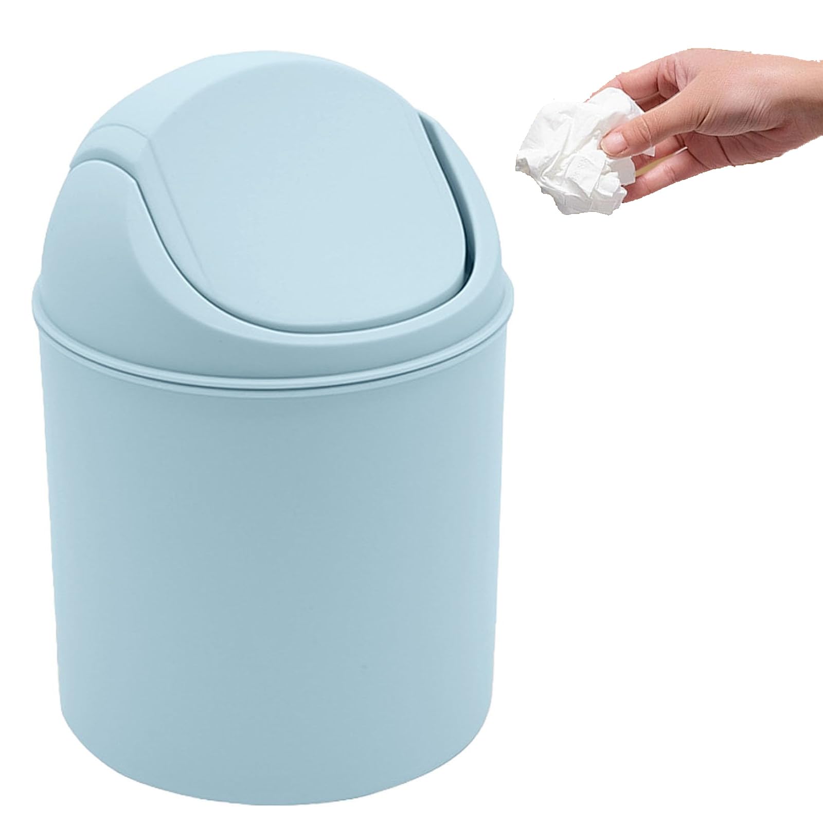 Mini Trash Can with Lid - Removable Small Garbage Can for Office Childrens Room Dressing Table Living Room