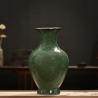 Vista 4 de Jarrón de Arte Cerámico Chino Hecho a Mano de Porcelana Antigua con Esmalte de Grieta de Hielo Grande Botella de Flores de Porcelana China