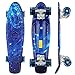 WeSkate Skateboard 56x16cm Monopatin Complete con 4 PU Ruedas Luminosas y Rodamiento de Bolas ABEC-7&9 de Tabla Skate Board para Niño y Niña Retro Mini Cruiser Puede Soportar 100 kg