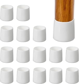 PATIKIL Round Rubber Chair Leg Caps Tips 3/4", 16 Pcs Plastic Furniture Leg Floor Protectors No Scratches No Noise for Chair Leg Protect Hardwood Floor, White