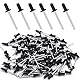 Blindnieten Alu Nieten Popnieten Set 4.8 mm x 10 mm Blindnieten Sortiment Großkopf Schwarz Pop Nieten 100 Stück Niete Anthrazit Dome Niet für Rivet Tool Blindnietzangen (4.8mm x 10mm)