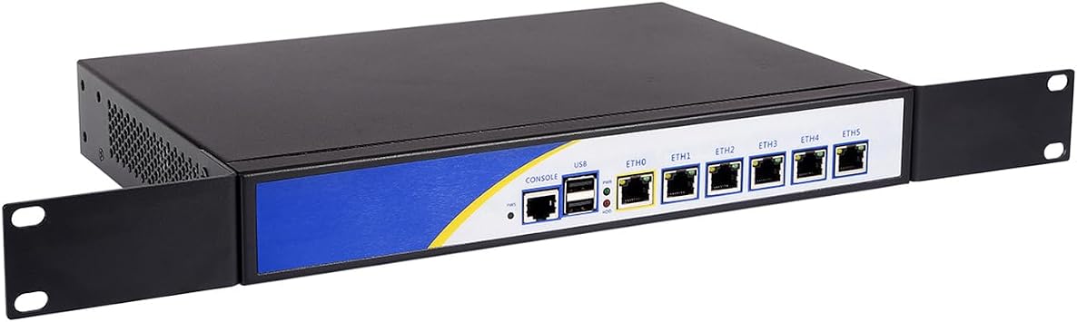 Firewall Mikrotik PFSense OPNsense VPN Network Security Micro Appliance Router PC Atom D525 RS03 6 x Gigabit LAN 2 x USB COM VGA Fan 0 RAM 0 Storage Barebone No System