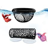 Little Fish Hammock and Little Fish Swimming Tunnel 2-Piece Set Aquarium Small Animal Animal Toys (Black) (Style 1)