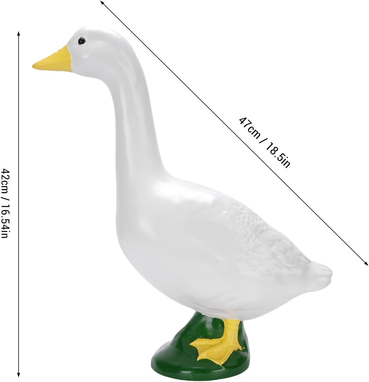 Statue,Garden Goose Statue,23 High Resin Lifelike,Large Size White Goose Sculpture Ornament,for Patio Balcony, or Front Porch Decor, White