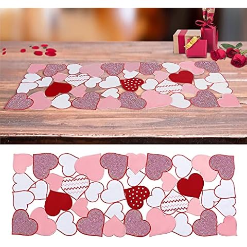 Valentines Runner Embroidered Table Decorations Cover
