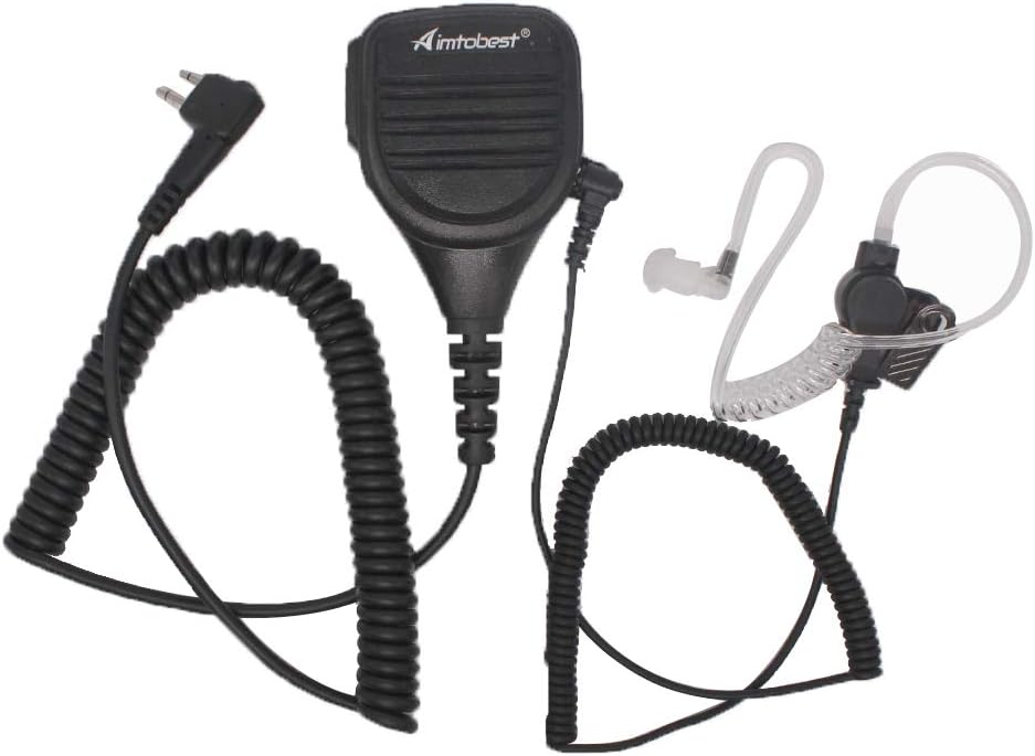 3.5mm Listen Only Acoustic Tube Earpiece Surveillance Headset Compatible for Motorola Kenwood Two Way Radios, Suitable for Tactial Law Enforcement Security Police (2 Pack)