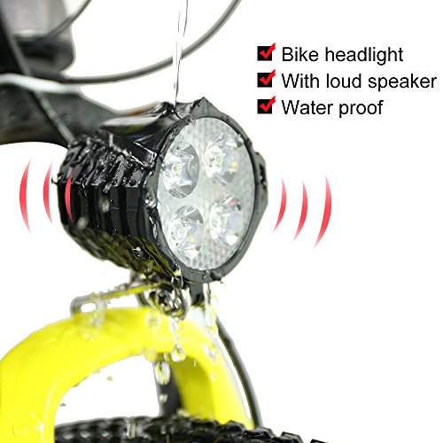 Electric Bicycle Led Headlight And Taillight 12-80V Super Bright Built-In Horn Electric Bike Headlight With Switch (Bulb 4 (Headlight With Bl Ue-Teeth))) #TOP1