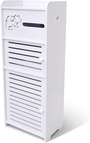 BorealBear Slim Bathroom Storage Cabinet – 3-Tier Narrow Organizer with Louvered