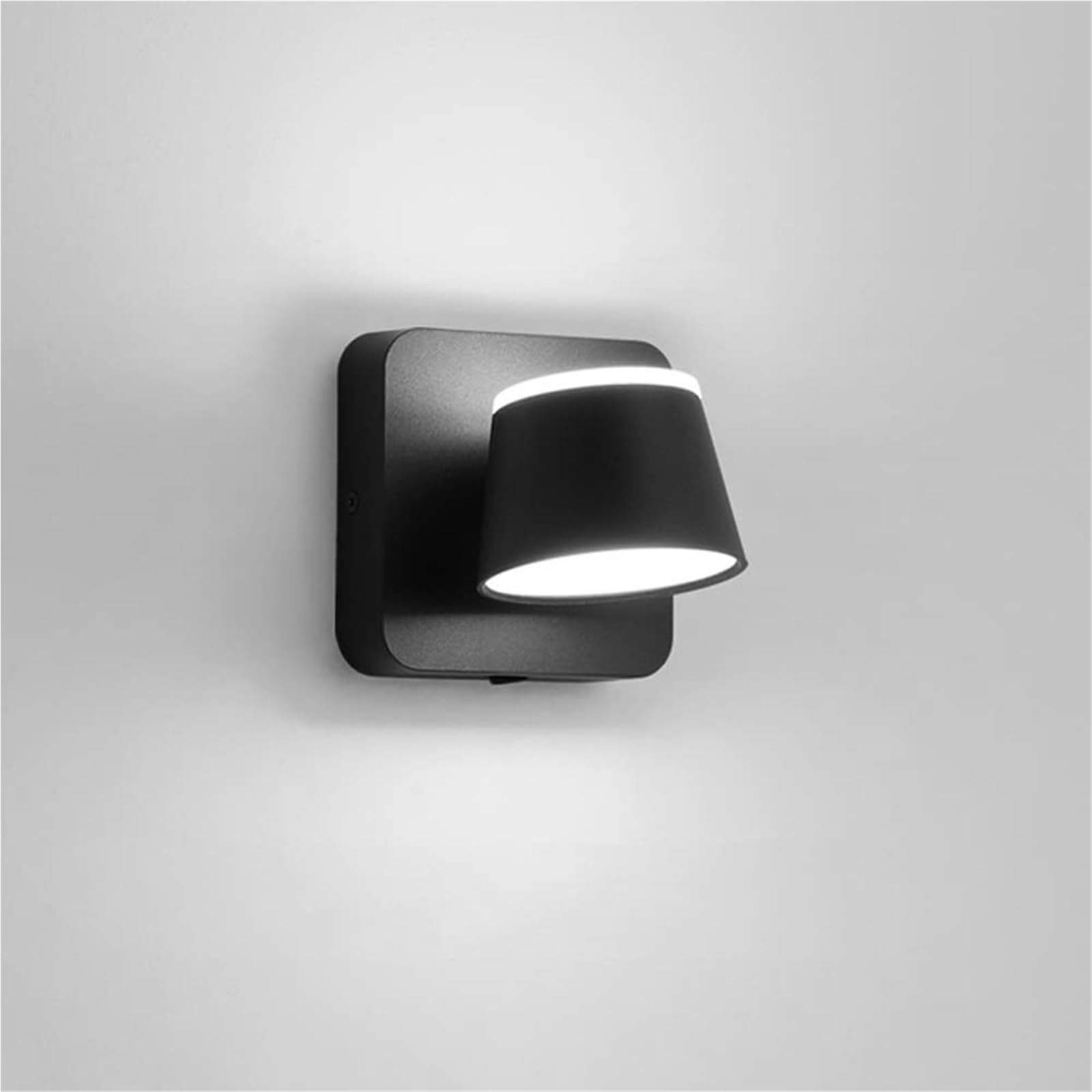 HUAYUSEDF Wall Lamps Sconces Mounted Reading Light Bedside Lamp, 360° Adjustable Hardwired Sconce with Switch, 6W Headboard Bed Night, Hotel Decor Wash Lights(Svart-6000k)(Svart6000k)