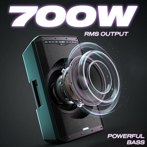 Image of DIGIMORE 2800W Active Speaker with 15 inch Woofer & 1.75 inch Titanium HF | BT 5.3 & TWS | 4 DSP Modes | 2 XLR /6.35mm Input Ports | Class-D Amplifier | Ideal for DJ, Live Events & Performances (D-1503)