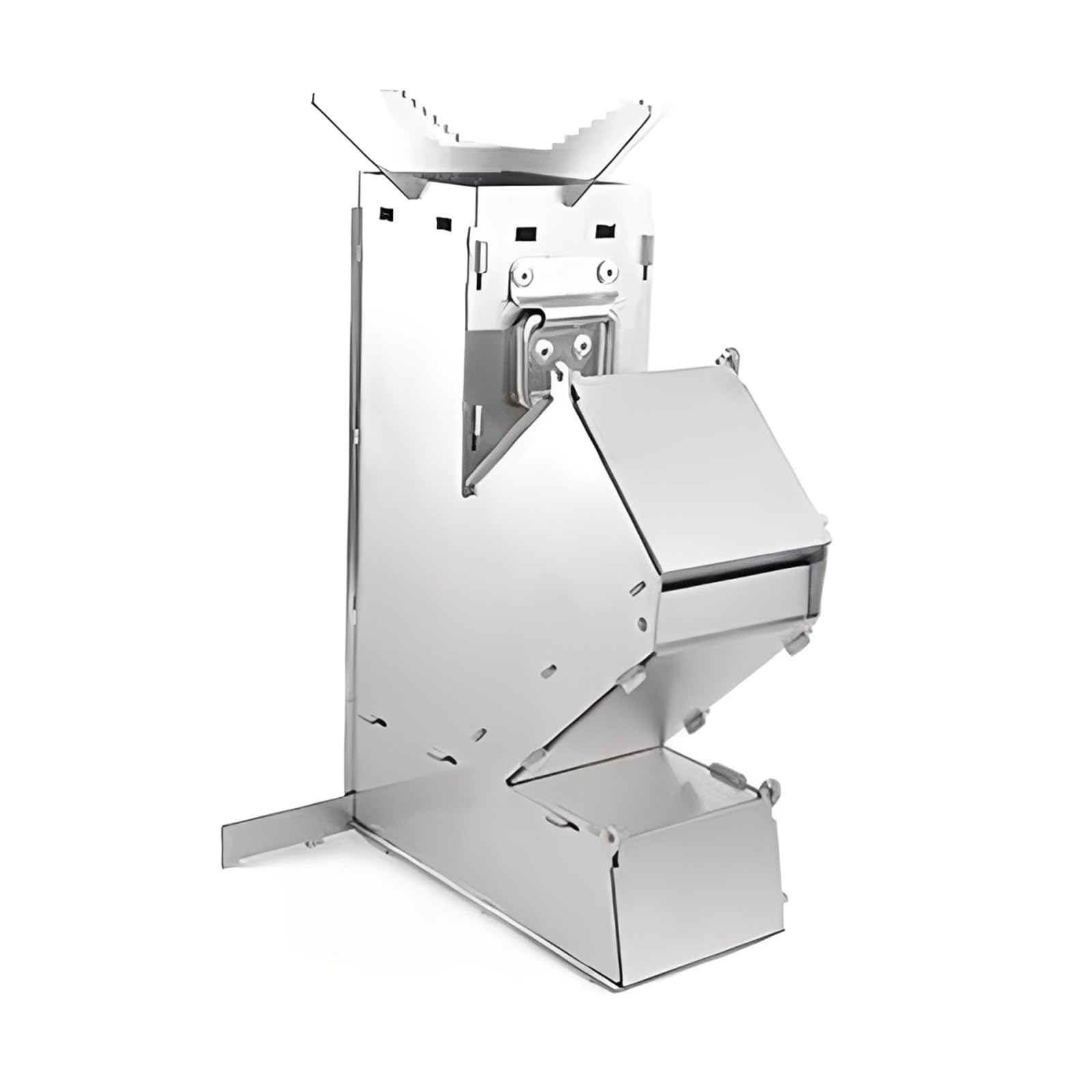 Cucine da Campeggio Design Staccabile con Maniglia Realizzato in Acciaio Inox 301 Cucina a Legna da Esterno Include Griglia Adatto per Il Campeggio e per Preparare Il Tè(17.5 * 8.5 * 28cm)