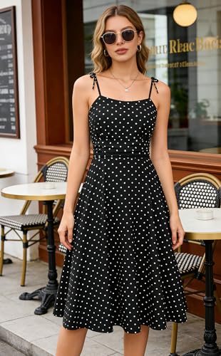 Image of Belle Poque Women's Spaghetti Strap Midi Vintage Tea Party Dress | Belle Poque Women's Spaghetti Strap Midi Vintage Tea Party Dress,A-line,Cocktail Dress,Graduation Homecoming Dress