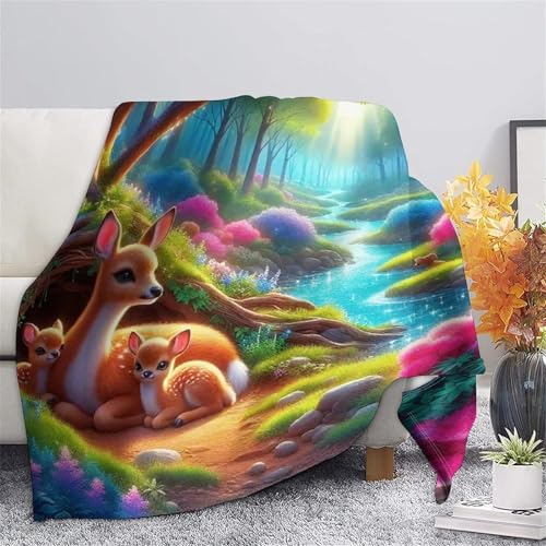 Couverture cerf 3D lit en microfibre chaude et douillette de qualité - 7