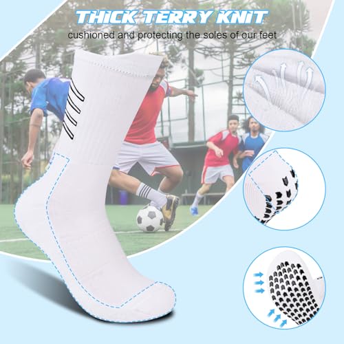 4-Pair Cotton Grip Soccer Socks Men Women Non-slip Football Socks Sport Sock Yoga Pilates Basketball Hikking Cycling4