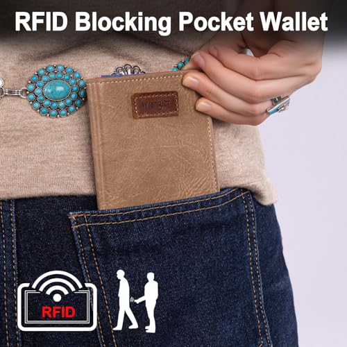 Image of Montana West X Wrangler Small Women's Slim Thin Wallet Card Cases Money Organizer Thin Mini Pocket Wallet with Rfid Lining and A Coin Purse