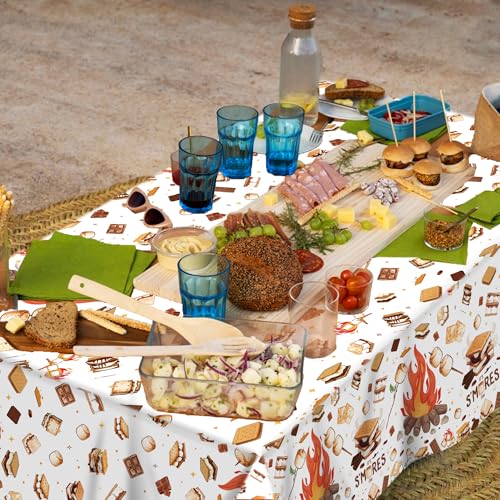 Parrtty Hurrican 2 Pcs Camping Bonfire Plastic Tablecloths, Disposable Table Covers, Suitable for Outdoor Picnics, Birthdays, Weddings, and Other Themed Parties Parrtty Hurrican 2 Pcs Camping Bonfire Plastic Tablecloths, Disposable Table Covers, Suitable for Outdoor Picnics, Birthdays, Weddings, and Other Themed Parties - Image 4