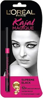 L'Oréal Paris Kajal, Waterproof Eyeliner, 14 Hours of Smudge-Proof Wear, With Vitamin E, Cocoa Butter, Olive Oil Esters an... Price In India