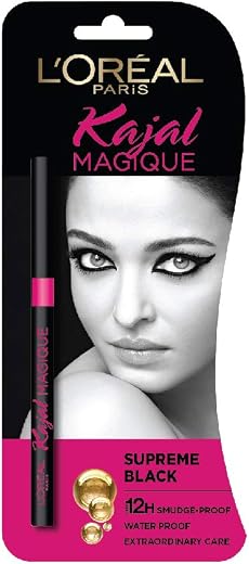 L'OREAL PARIS Matte Pencil Kajal Magique, Supreme Black, 0.35g