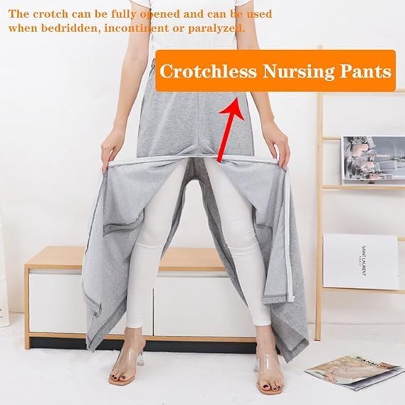 Pantaloni per fratture Unisex, Abbigliamento per pazienti allettati, Abbigliamento per disabili,L