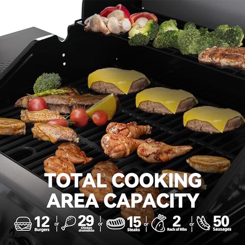 Royal-Gourmet-4-Burner-Propane-Gas-Grill-with-Warming-Rack-Outdoor-BBQ-Grill-with-34000-BTUs-Output-for-Patio-Garden-Barbecue-Grilling-Black-Silver
