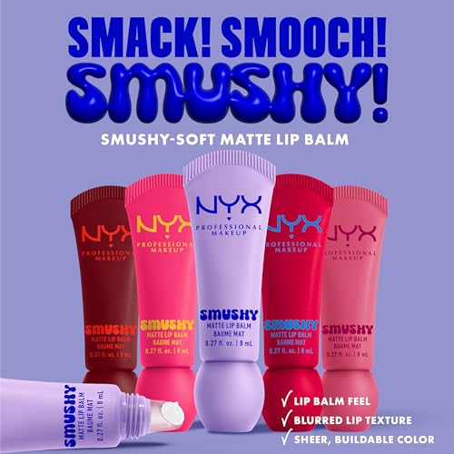 Nyx Professional Makeup Smushy Matte Lip Balm, Soft Matte Finish, Hydrating & Buildable Colour, Shade: Squeeze N' Sizzle, 8Ml - 5