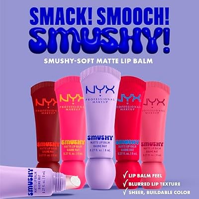 NYX PROFESSIONAL MAKEUP Smushy Matte Lip Balm, Tinted Lip Moisturizer with Soft, Matte Finish - Swipe Sesh (Light Dusty Rose)
