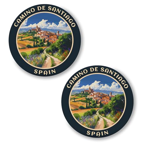 Camino De Santiago Spain Pin Button 2.25 inch 2-Pack