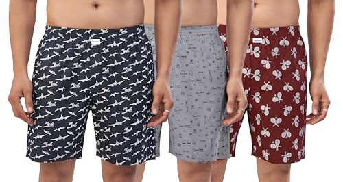 Image of Nermosa Men's Pure Cotton Printed Boxer Shorts - Soft, Breathable, All-Day Comfort (Pack of 3) | Boxers |