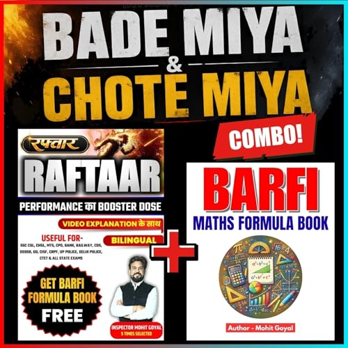 Image of Raftaar Mathematics & Barfi Maths Formula Book | Combo Set | Video Explanation, Bilingual Study Guide For SSC, Bank, Railway Exams | Mohit Goyal Sir (Paperback, Mohit Goyal)