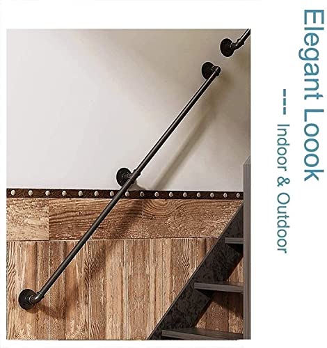 Rampe d'escalier en fer forge de 570cm avec kit de support complet