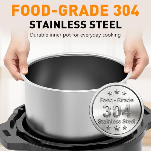 Image of CARORI 8Qt 12-in-1 Electric Pressure Cooker, 1200W, Quick Meals, Time-Saving, Healthy, Easy Cooking Appliance, Slow,Rice,Steamer, Saute, Yogurt Maker, Warmer & Sterilizer,Safer Venting Design, Black