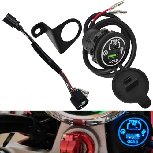 Fsdatongdazi Motorcycle Adapter Accessory Kit Wiring Harness + Mount Bracket Compatible with Honda Monkey 125 Z125 (2019-Current)