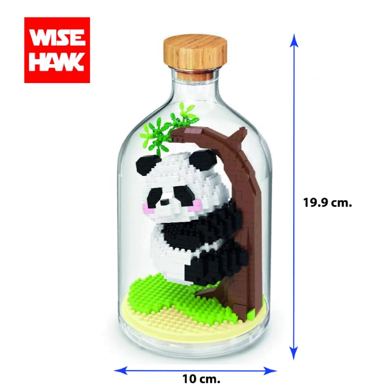 WiseHawk Kit of miniature blocks to assemble insects and small animals. Includes methacrylate bottle to protect the construction. Panda Bear - Image 2