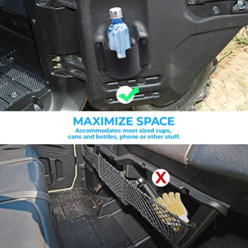 4 Pcs Door Mount Bottle Holders, Kemimoto Weather Resistance Drink Cup Holders Compatible With 2014-2023 Pioneer 700-4 Pioneer 1000-5 Front And Rear Doors #TOP1