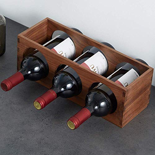 Soporte para botellas de vino de madera 35x12x12 cm miniatura 2