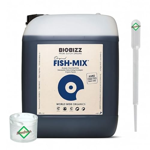 Weedness BioBizz Fish Mix 5 Litros - Fertilizante natural Crecer Cultivo de Tomate Líquido Orquídeas Bonsái Orgánico NPK