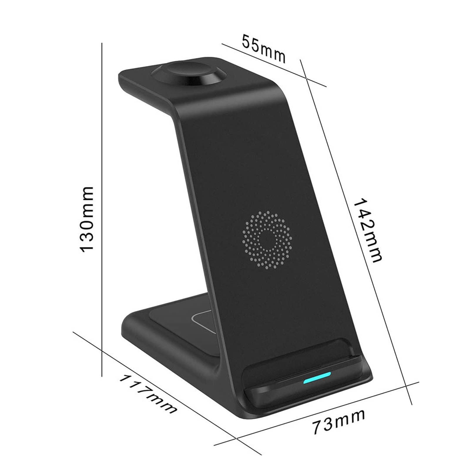 Support de Chargeur sans Fil 20W 3 en 1 Station d'accueil Charge Rapide Qi for téléphones intelligents, chargeurs Conception Portable(Blanc)