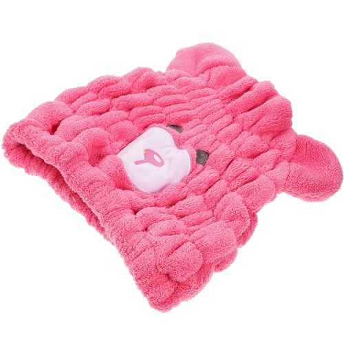 BAZEITFLOW Gorro Absorbente para Secar el Cabello para Toalla de Secado Rápido de Coral de Microfibra Tamaño Adecuado Color Rosa Fucsia Suave y Cómodo para Uso Casa y Viajes
