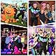 Aomig 90er Jahre Kostüm Erwachsene 5Pcs Retro Trainingsanzug Unisex Disco Ganzkörperanzug Partner Outfit Jacke Hose Armband und Stirnband 80er Party Bad Taste für Mottoparty Karneval (Schwarz-Grün-XL)