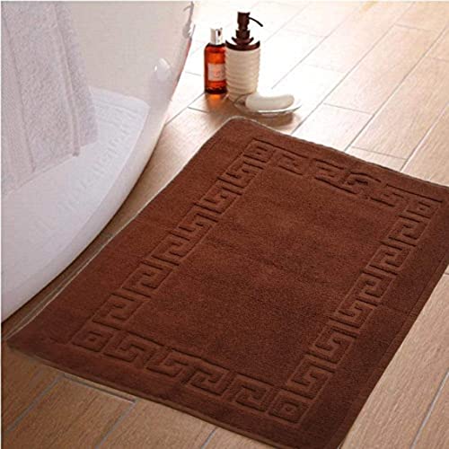 Pure Cotton Bath/Door Mat Luxury Hotel & Spa Quality, Ringspun Cotton, Maximum Softness & Absorbency 30 x 20 (in Inches)/(51 x 76 cm)(White) (Brown)